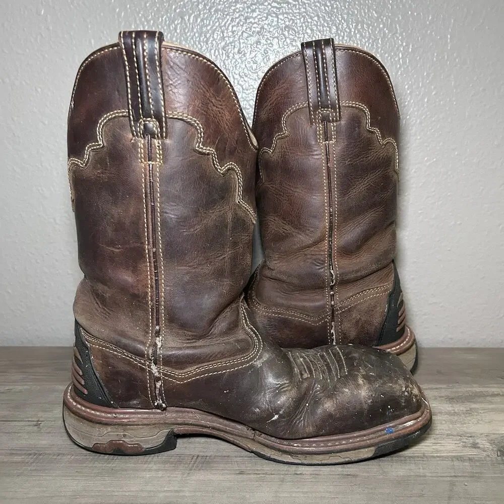 Dan Post Blayde Steel Toe Work Boot Saddletan Mens Size 9D Distressed Steel Toe